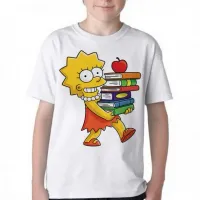 Camiseta adulto ou infantil Simpsons Lisa Livros maggie marge - Foto 2