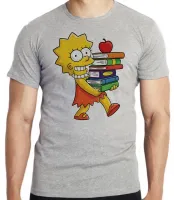 Camiseta adulto ou infantil Simpsons Lisa Livros maggie marge - Foto 3