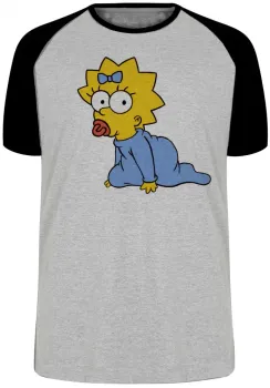 Camiseta adulto ou infantil Simpsons Maggie Bebê lisa margie homer