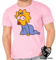 Camiseta adulto ou infantil Simpsons Maggie Bebê lisa margie homer - Foto 2