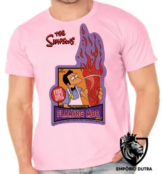 Camiseta adulto ou infantil simpsons moe bar cerveja homer fogo - Foto 2
