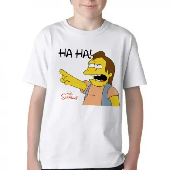 Camiseta adulto ou infantil Simpsons Nelson HAHA bart lisa amigos - Foto 2