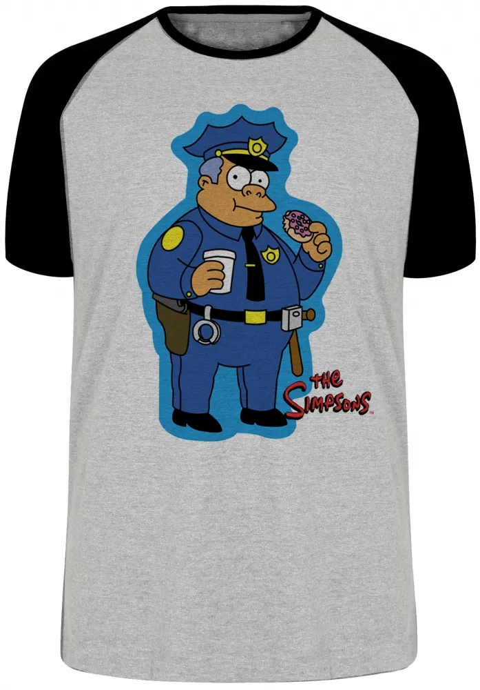 Camiseta adulto ou infantil simpsons policial donut rosquinha Imagem