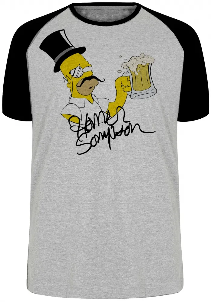 Camiseta adulto ou infantil Sir Homer Simpson ingles cerveja choop