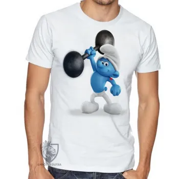 Camiseta adulto ou infantil smurf robusto smurfs musculação forte - Foto 2
