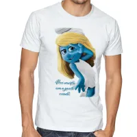 Camiseta adulto ou infantil Smurfette você smurfou smurfs azuis - Foto 3