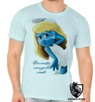 Camiseta adulto ou infantil Smurfette você smurfou smurfs azuis - Foto 5
