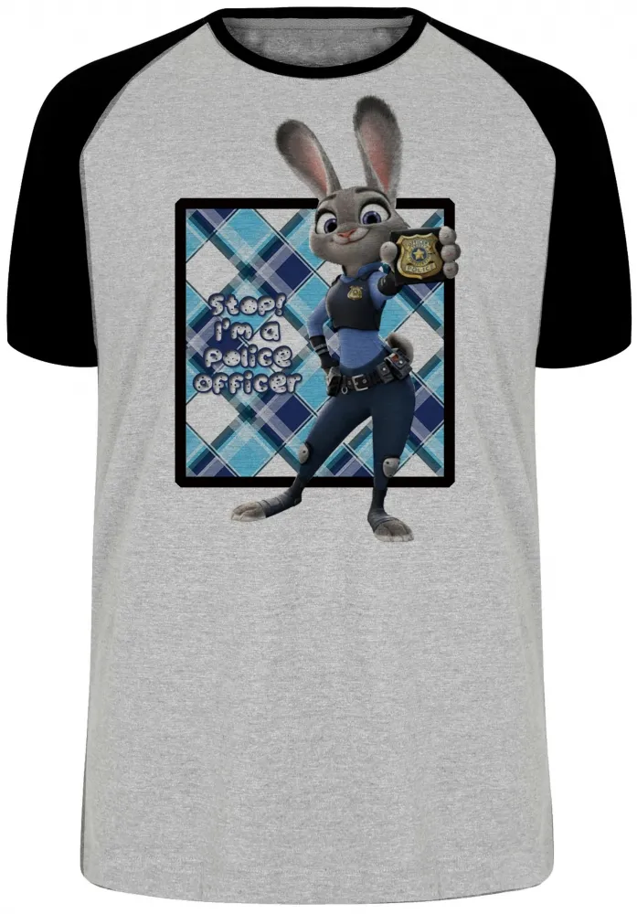 Camiseta adulto ou infantil Stop Im police coelho zootopia Imagem