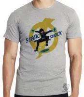 Camiseta adulto ou infantil super shock choque static desenho - Foto 3