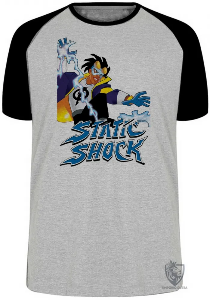 Camiseta adulto ou infantil super shock choque static raios