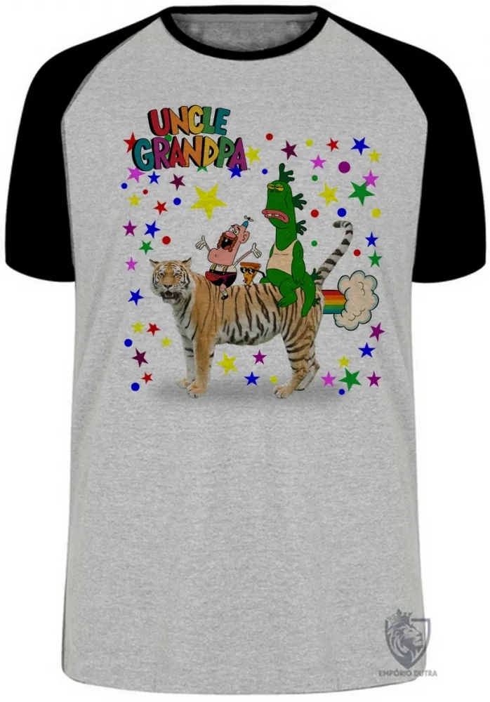 Camiseta adulto ou infantil Titio avô tigreza uncle grandpa desenho cartoon