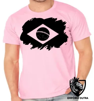 Camiseta adulto ou infantil Bandeira brasil black preta - Foto 2