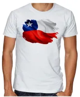 Camiseta adulto ou infantil Bandeira Chile america latina - Foto 2