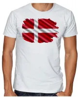 Camiseta adulto ou infantil Bandeira Dinamarca europa - Foto 3