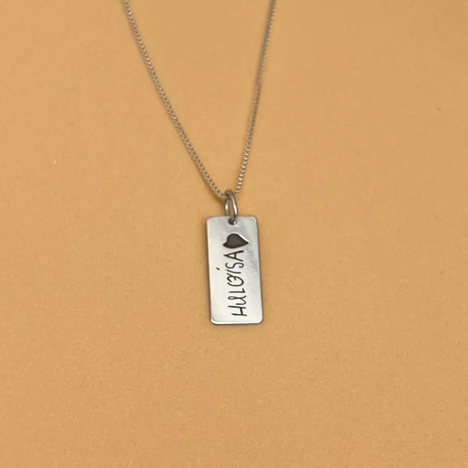 Pingente de Prata personalizado - Caligrafia - PIG106 Imagem