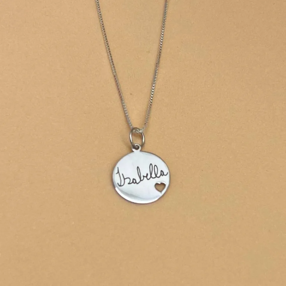 Pingente de Prata personalizado - Caligrafia - PIG104 Imagem