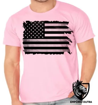 Camiseta adulto ou infantil Bandeira estados unidos preto black - Foto 2