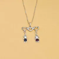 Colar de prata menino e menina - CO250623