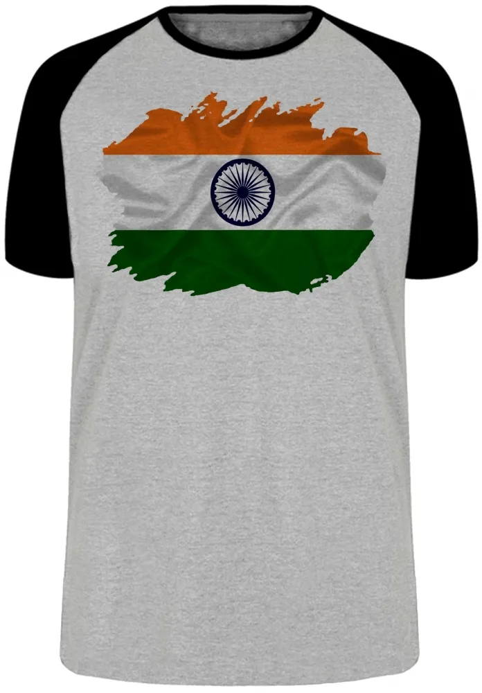 Camiseta adulto ou infantil Bandeira Índia indiano Imagem