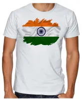 Camiseta adulto ou infantil Bandeira Índia indiano - Foto 3