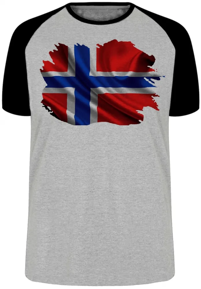 Camiseta adulto ou infantil Bandeira Noruega escandinavo Imagem