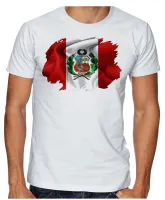 Camiseta adulto ou infantil Bandeira Peru america latina - Foto 2