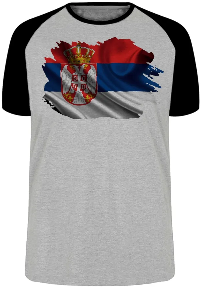 Camiseta adulto ou infantil Bandeira SÉRVIA País nos Balcãs Imagem
