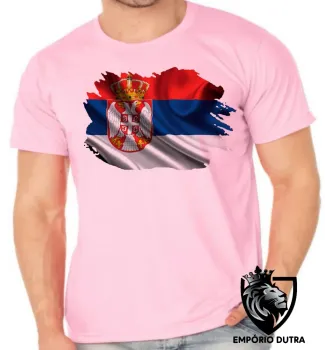 Camiseta adulto ou infantil Bandeira SÉRVIA País nos Balcãs - Foto 2