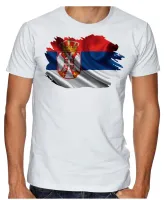 Camiseta adulto ou infantil Bandeira SÉRVIA País nos Balcãs - Foto 3