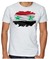 Camiseta adulto ou infantil Bandeira siria República Árabe - Foto 2