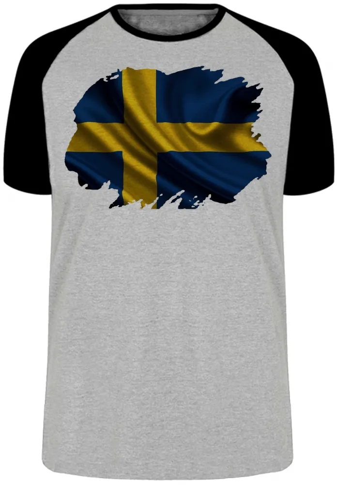 Camiseta adulto ou infantil Bandeira Suécia europa Imagem