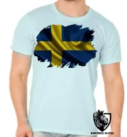 Camiseta adulto ou infantil Bandeira Suécia europa - Foto 5