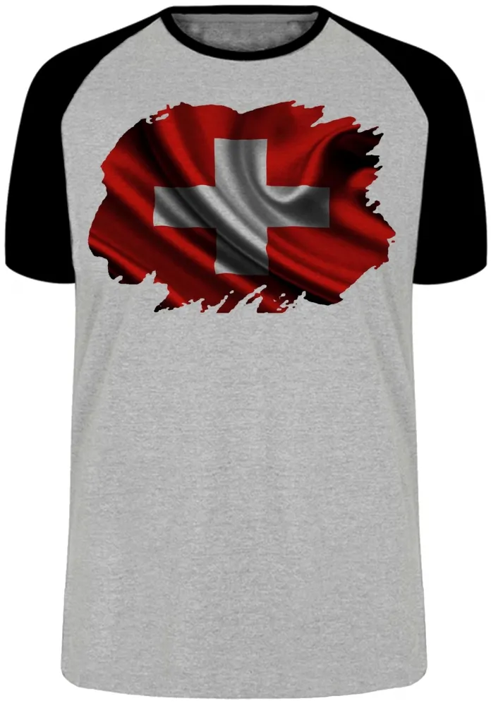 Camiseta adulto ou infantil Bandeira Suíça europa pais Imagem
