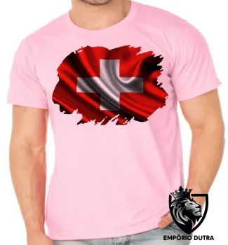 Camiseta adulto ou infantil Bandeira Suíça europa pais - Foto 2