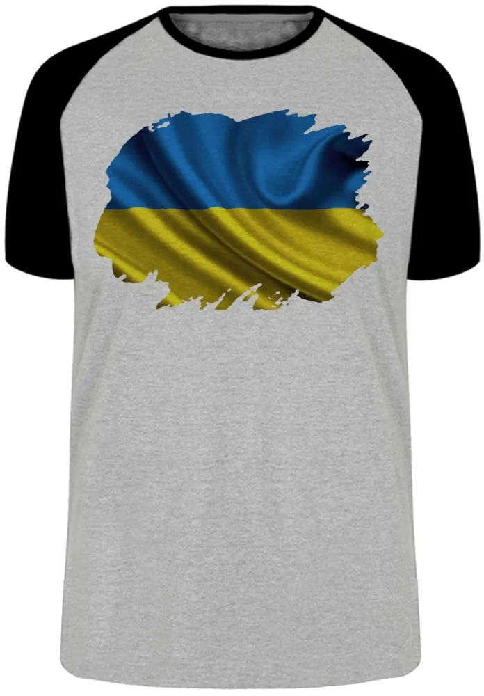Camiseta adulto ou infantil Bandeira Ucrânia europa Imagem