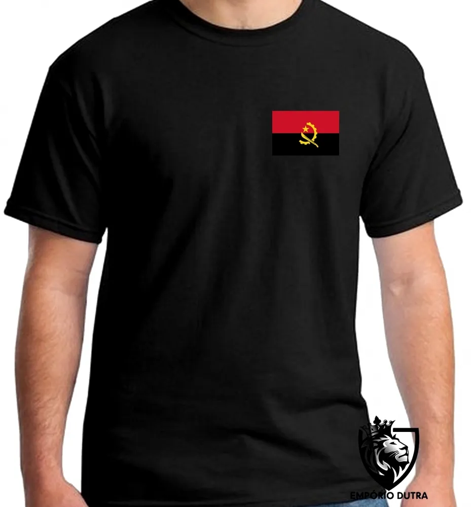 Camiseta adulto ou infantil Bandeira angola africa