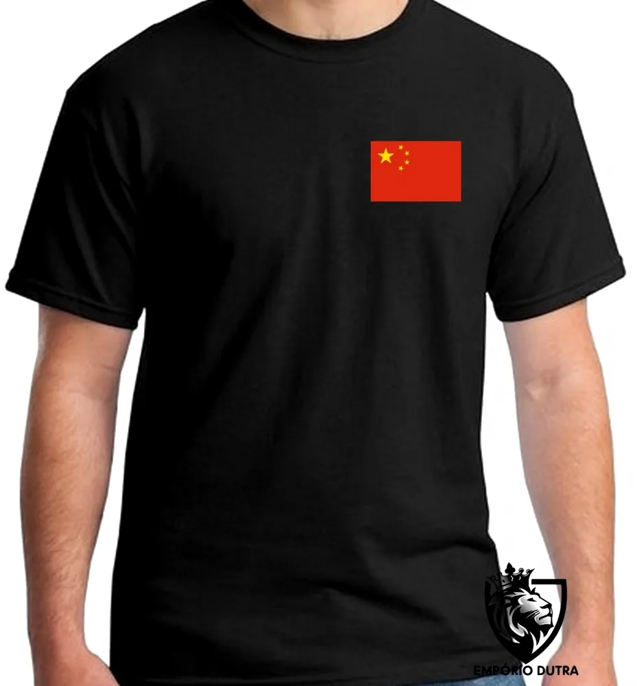 Camiseta adulto ou infantil Bandeira China asia