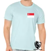 Camiseta adulto ou infantil Bandeira Cingapura Singapura - Foto 9