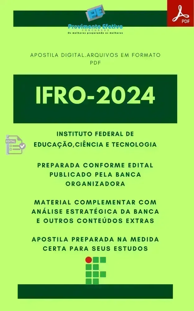 Apostila IFRO  Enfermagem 2024 Imagem