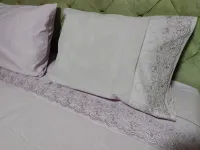 Jogo de Lençol Casal Bordado 04 Peças Lilás - Foto 2