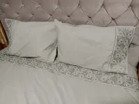 Jogo de Lençol Casal Bordado 04 Peças Verde Musgo - Foto 2