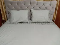 Jogo de Lençol Casal Bordado 04 Peças Verde Musgo - Foto 3