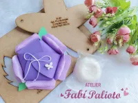 G1.621 Gabarito de Moldes  em MDF  Flor Surpresa Porta Sabonete