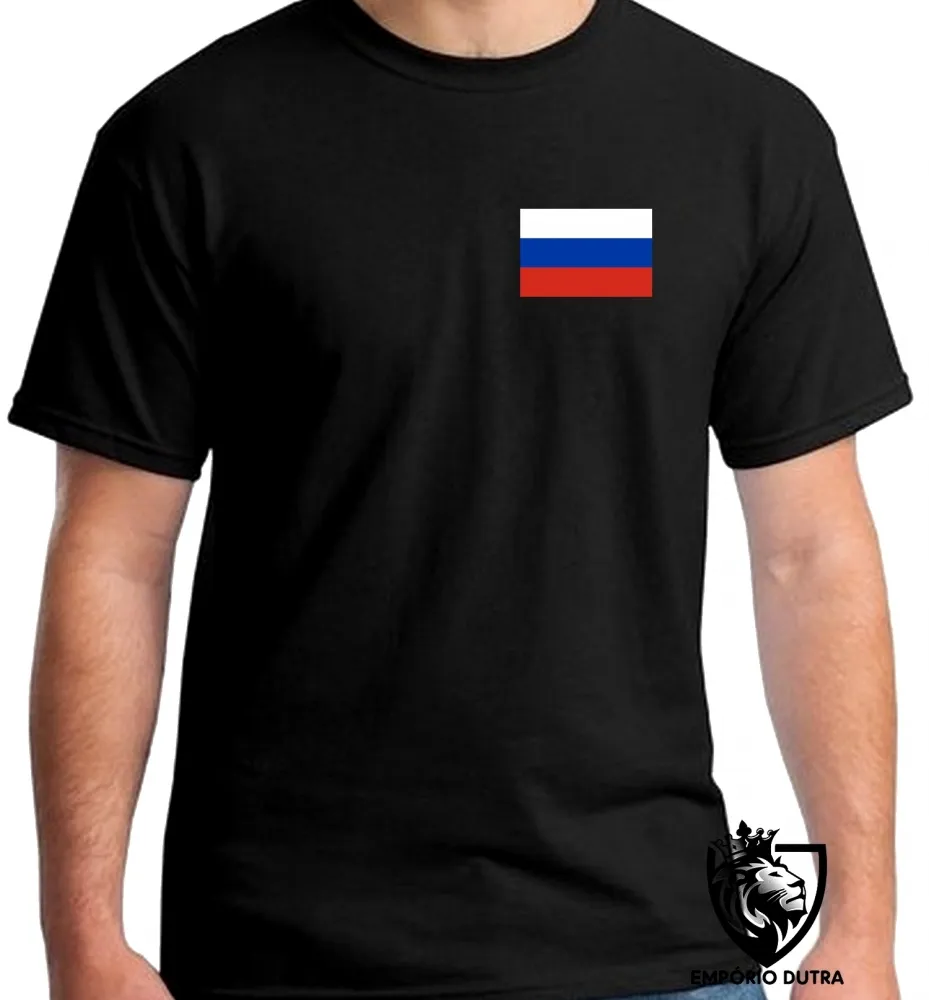 Camiseta adulto ou infantil bandeira Russia russo