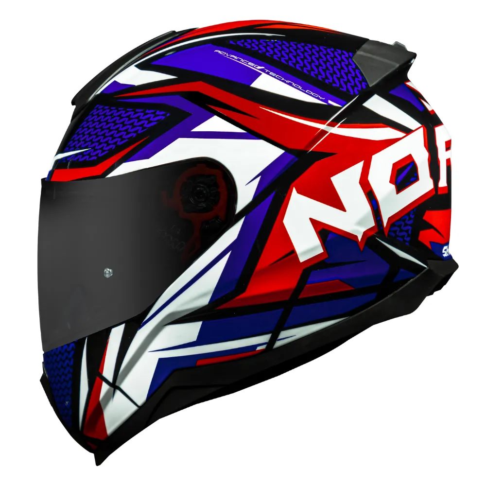 CAPACETE NORISK RAZOR SHARP AZUL/VERMELHO Imagem