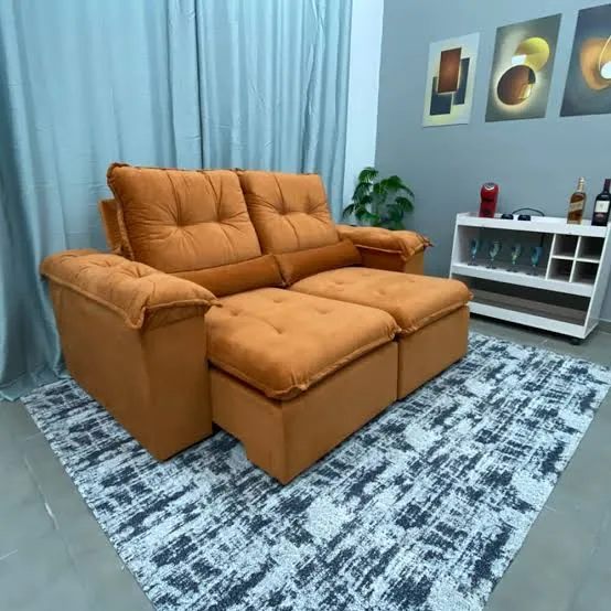 Sofá Retratil e Reclinavel Arsenal Aifos 15 cm espuma Hipersoft 2 metros  Oferta !