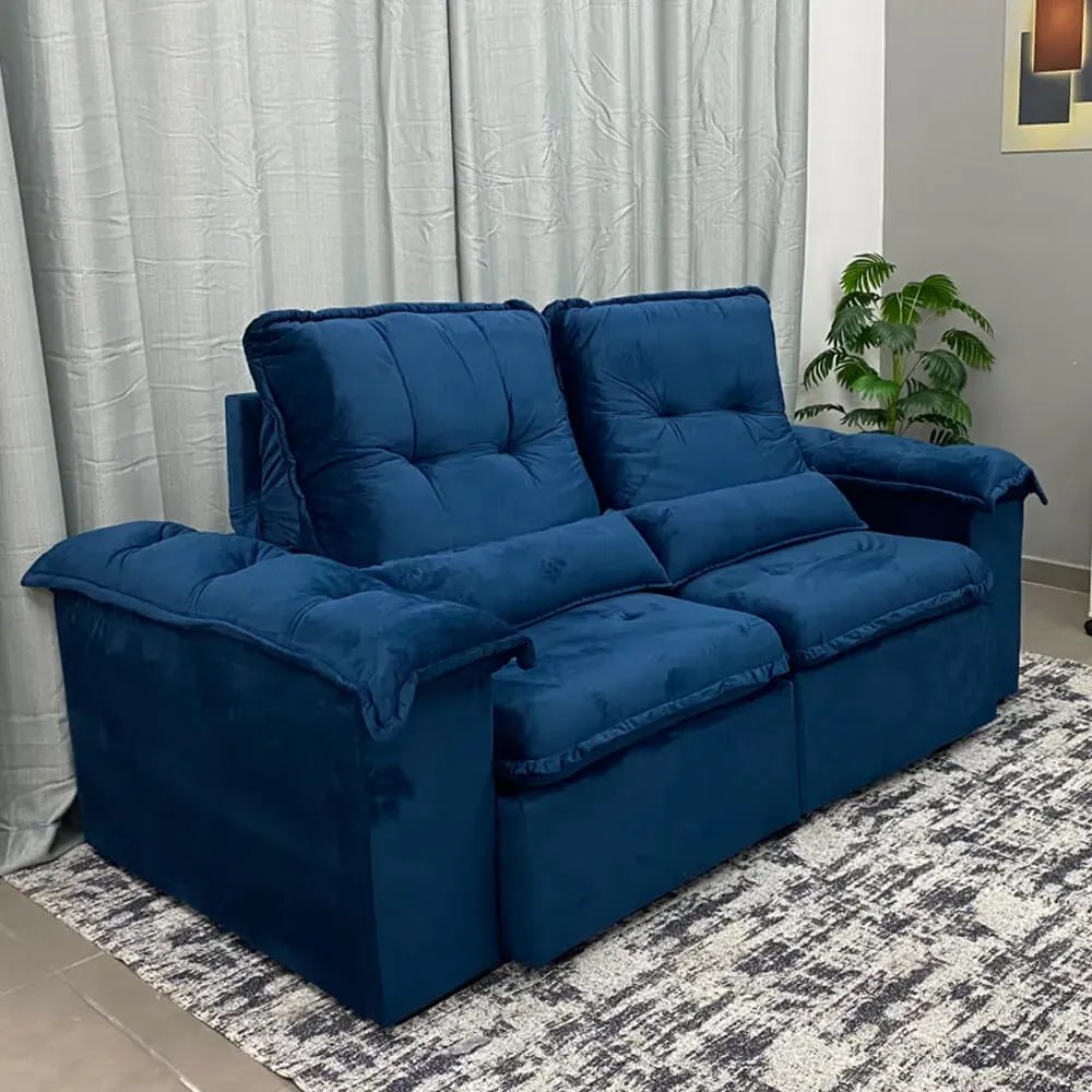  Sofá Retratil e Reclinavel arsenal Aifos 15 cm espuma Hipersoft tecido veludo  2,30  Super promoção