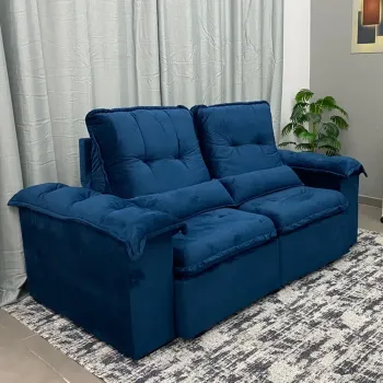  Sofá Retratil e Reclinavel arsenal Aifos 15 cm espuma Hipersoft tecido veludo  2,30 
