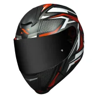 CAPACETE NORISK RAZOR SHARP TITANIUM / VERMELHO - Foto 2