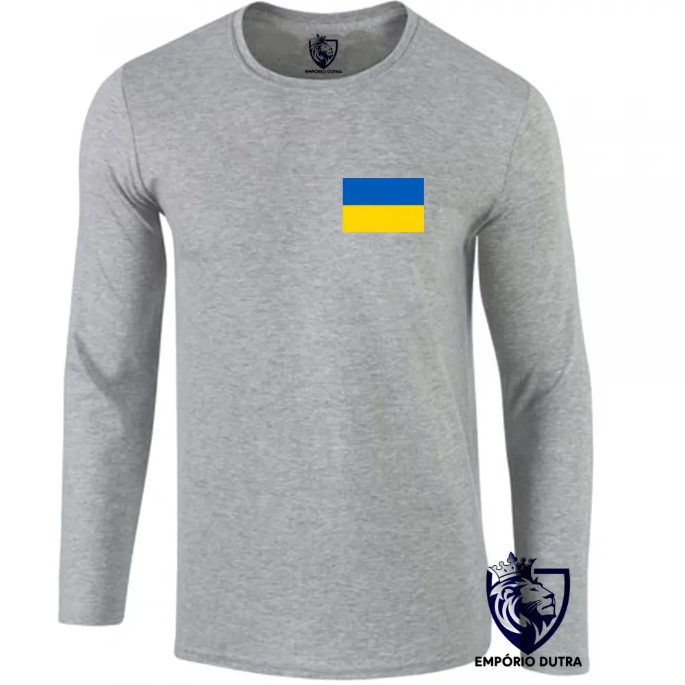Camiseta manga longa Infantil ou Adulto Ucrânia europa Imagem